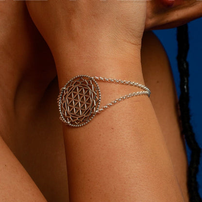 Blume des Lebens Armband Silber