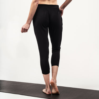 Midi Relaxed Yogahose - Black