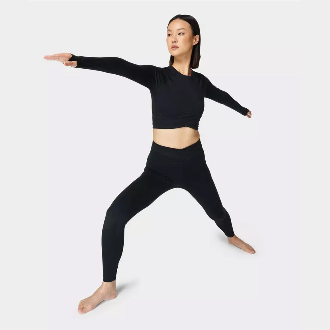 Sweaty Betty Longsleeve All Day Wrap Waist  - Black   