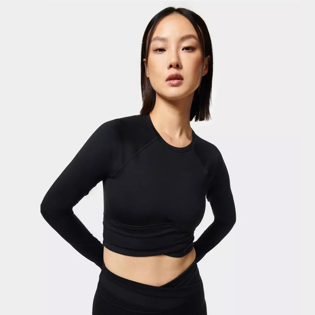 Sweaty Betty Longsleeve All Day Wrap Waist  - Black   