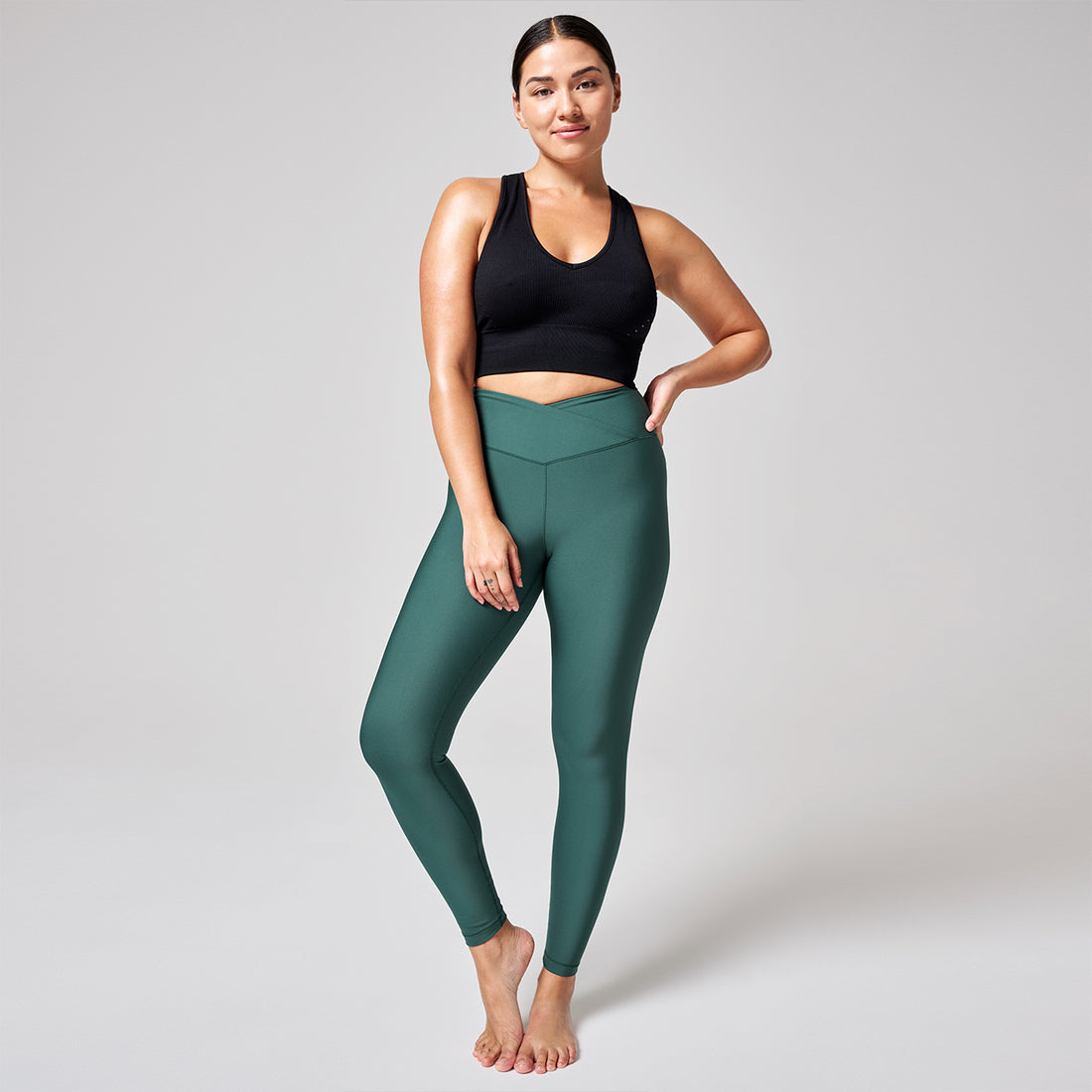 Leggings Overlap High Waist - Garden Green