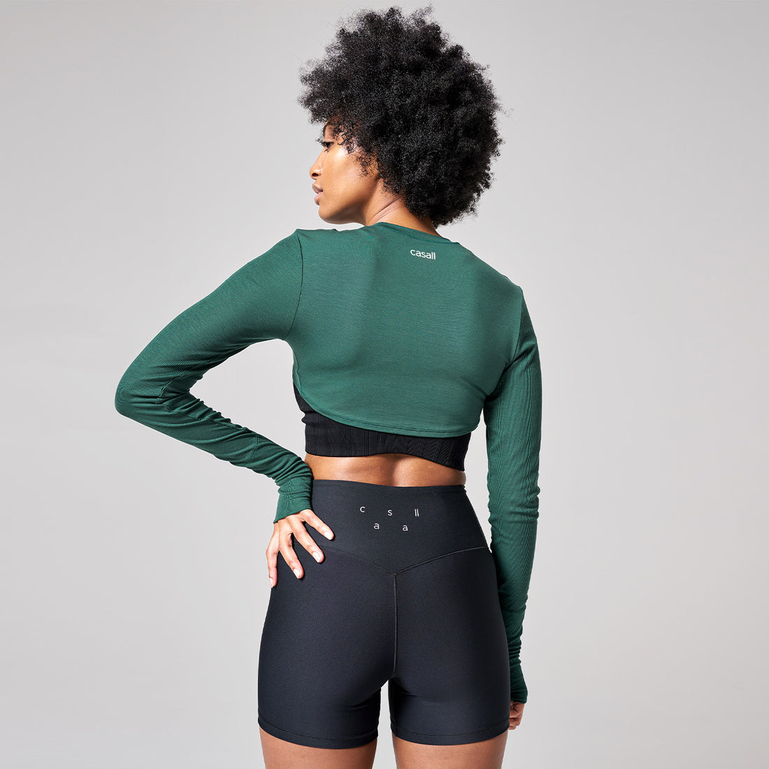 Casall Longsleeve Delight Super Crop - Garden Green   