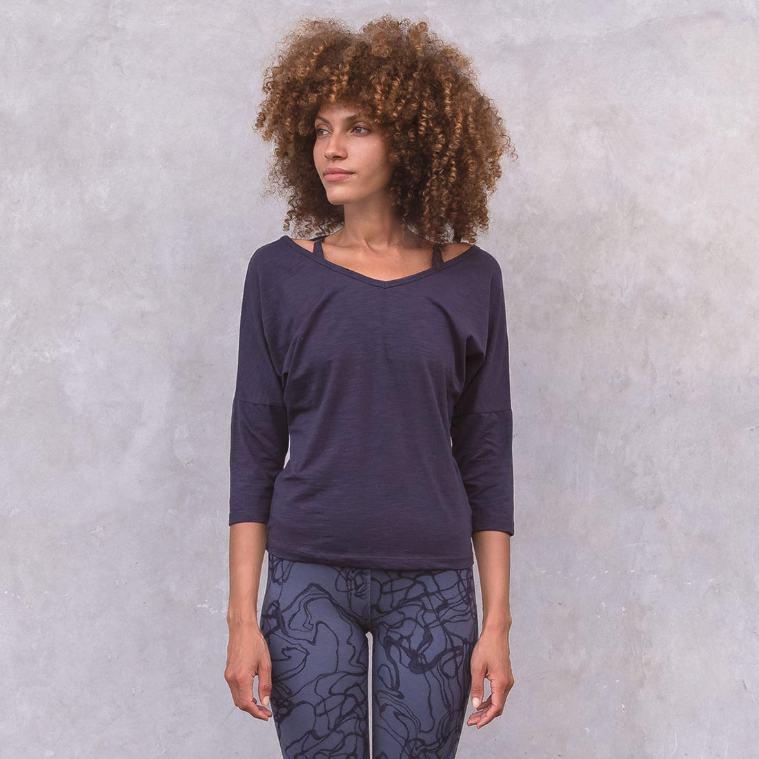 3/4 Shirt Chantal - Nightblue Langarmshirt Jaya Organics   