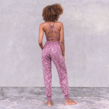 Jaya Organics Yogahose Ananda - Carmine Flowers   