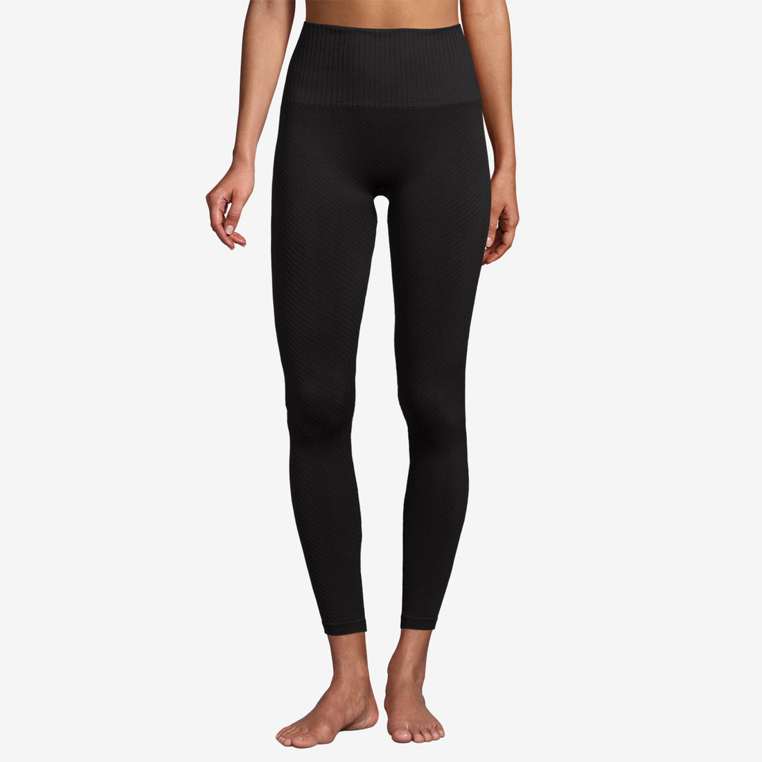 Casall Leggings Seamless Graphical Rib HW - Black   