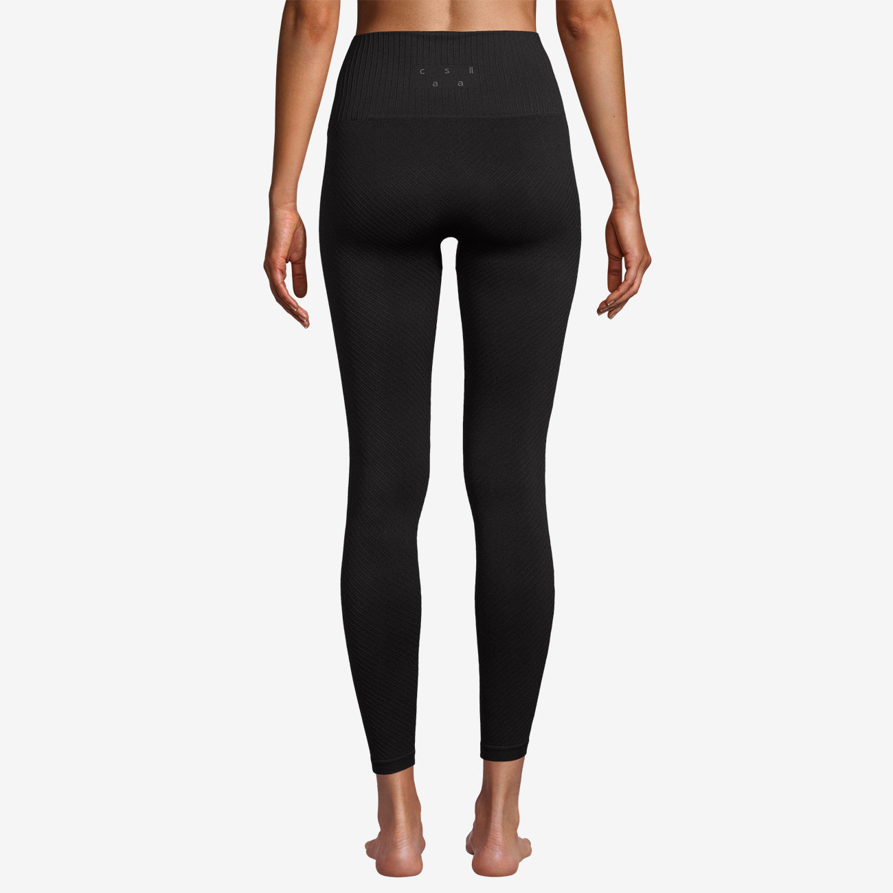 Casall Leggings Seamless Graphical Rib HW - Black   