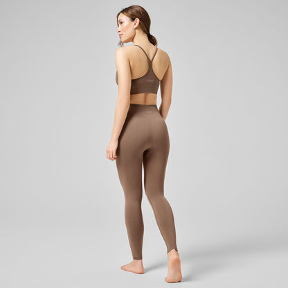 Leggings Seamless Graphical Rib HW - Taupe Brown