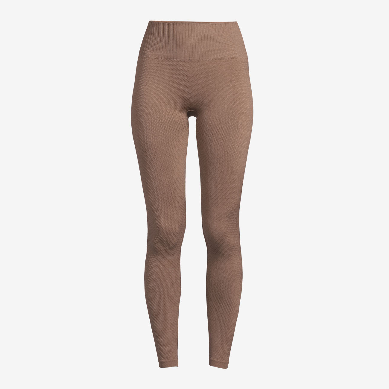 Leggings Seamless Graphical Rib HW - Taupe Brown