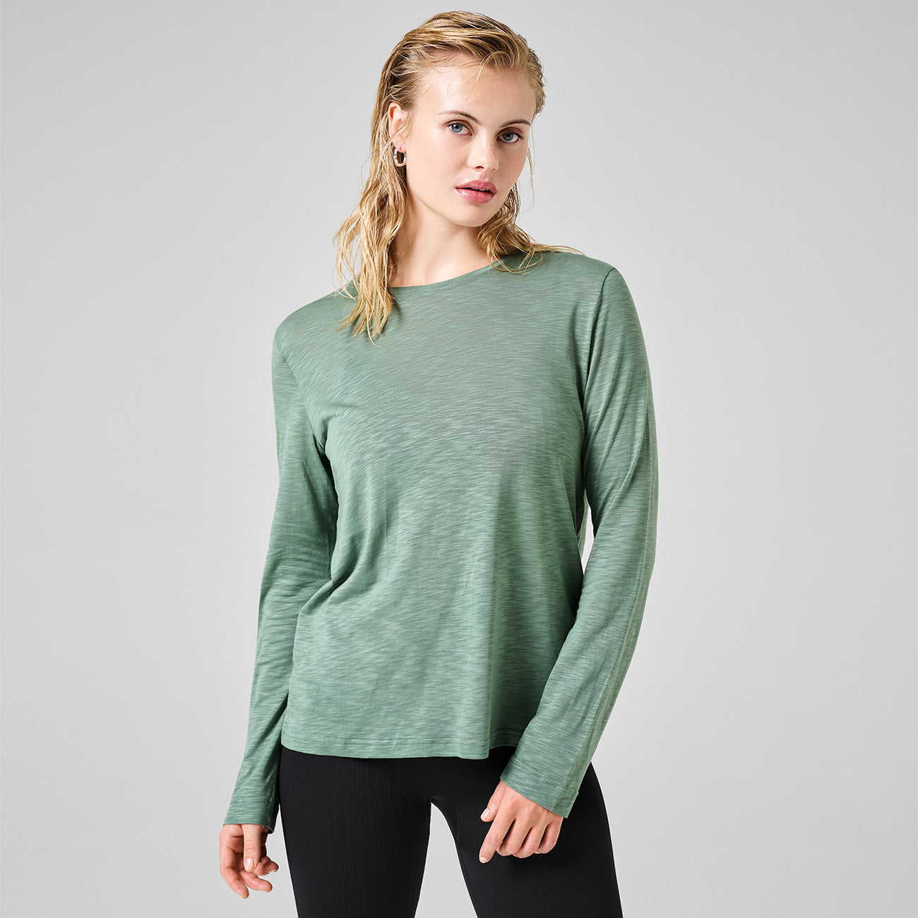 Langarmshirt Soft Texture - Dusty Green