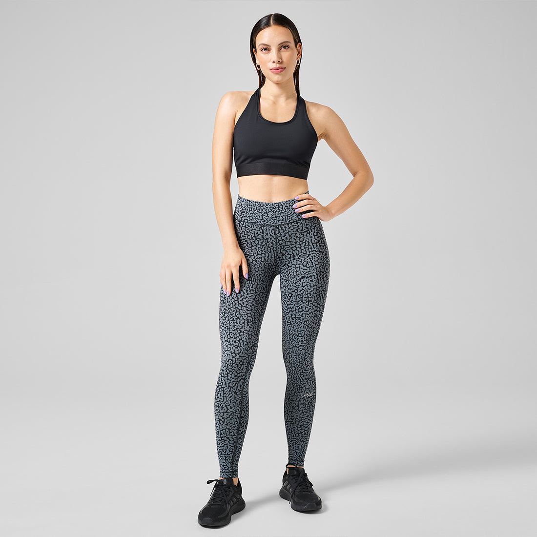 Casall Leggings Essential Printed - Dk Grey Shake   