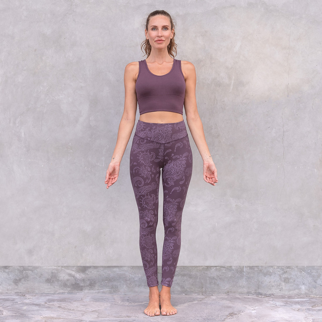 Leggings Leela - Plum Paisley Leggings Jaya Organics   