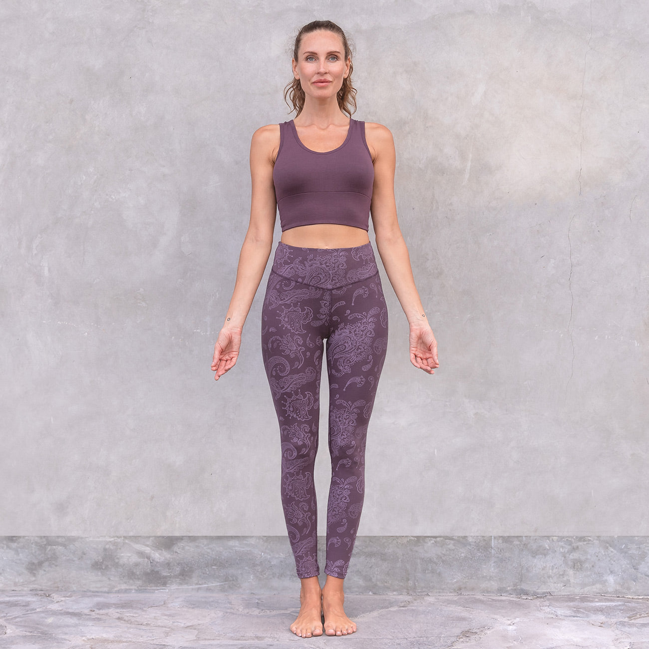 Leggings Leela - Plum Paisley