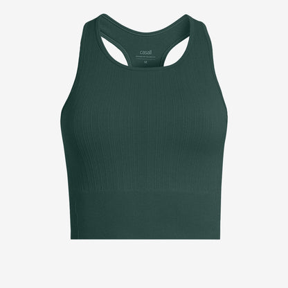 Multi Rib Seamless Padded Sports Top - Dark Pine Top Casall   