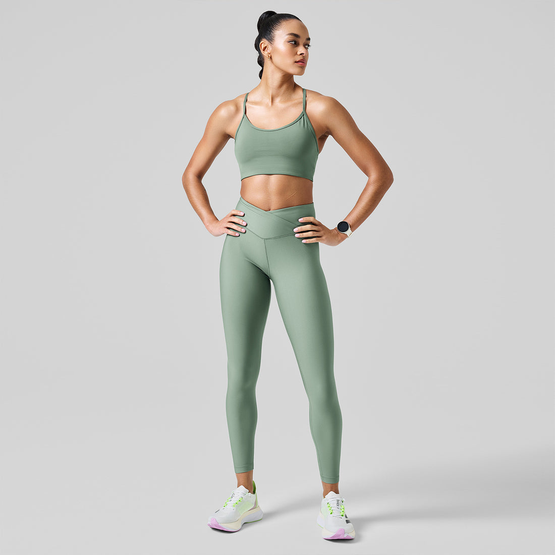 Leggings Overlap High Waist - Dusty Green Leggings Casall   