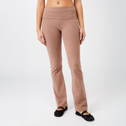 Classic Rolldown Yogahose - Cappuccino