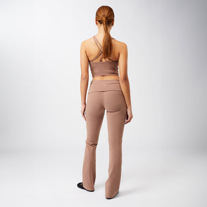 Classic Rolldown Yogahose - Cappuccino