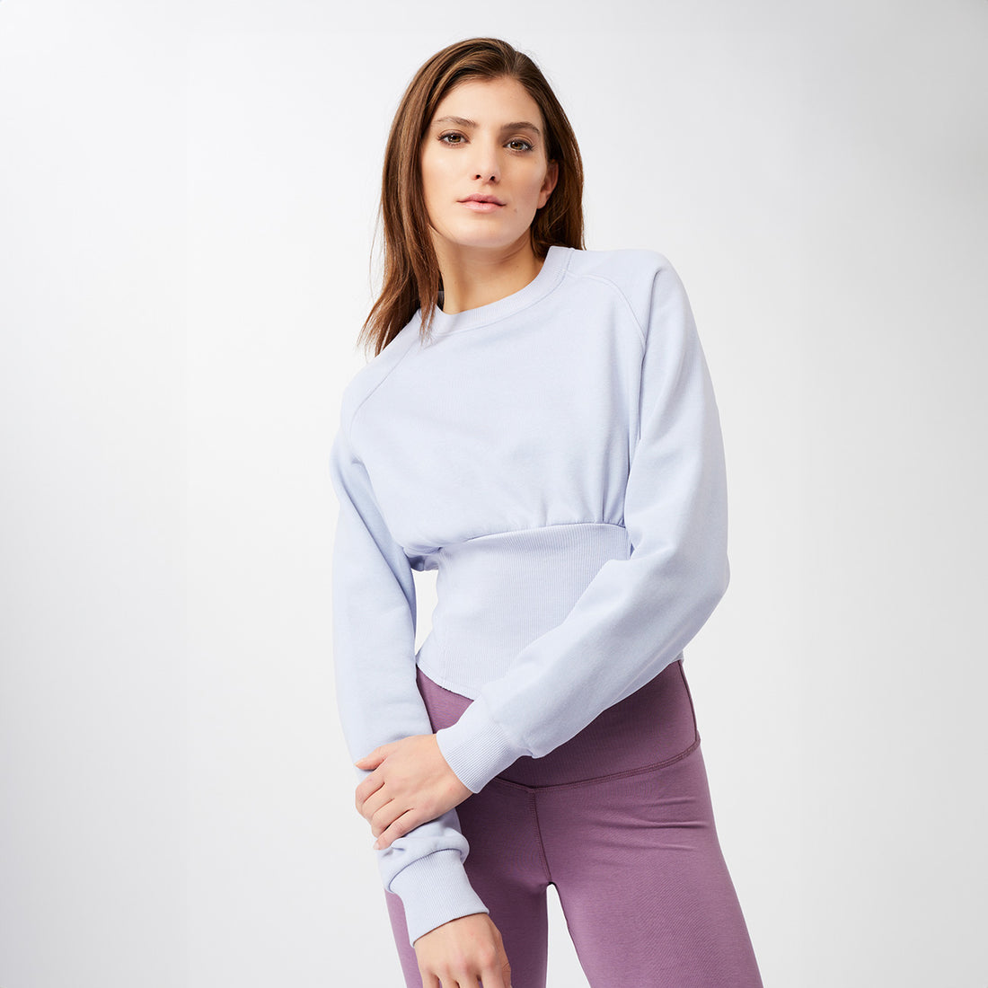 Cropped Sweater - Grey Lavender