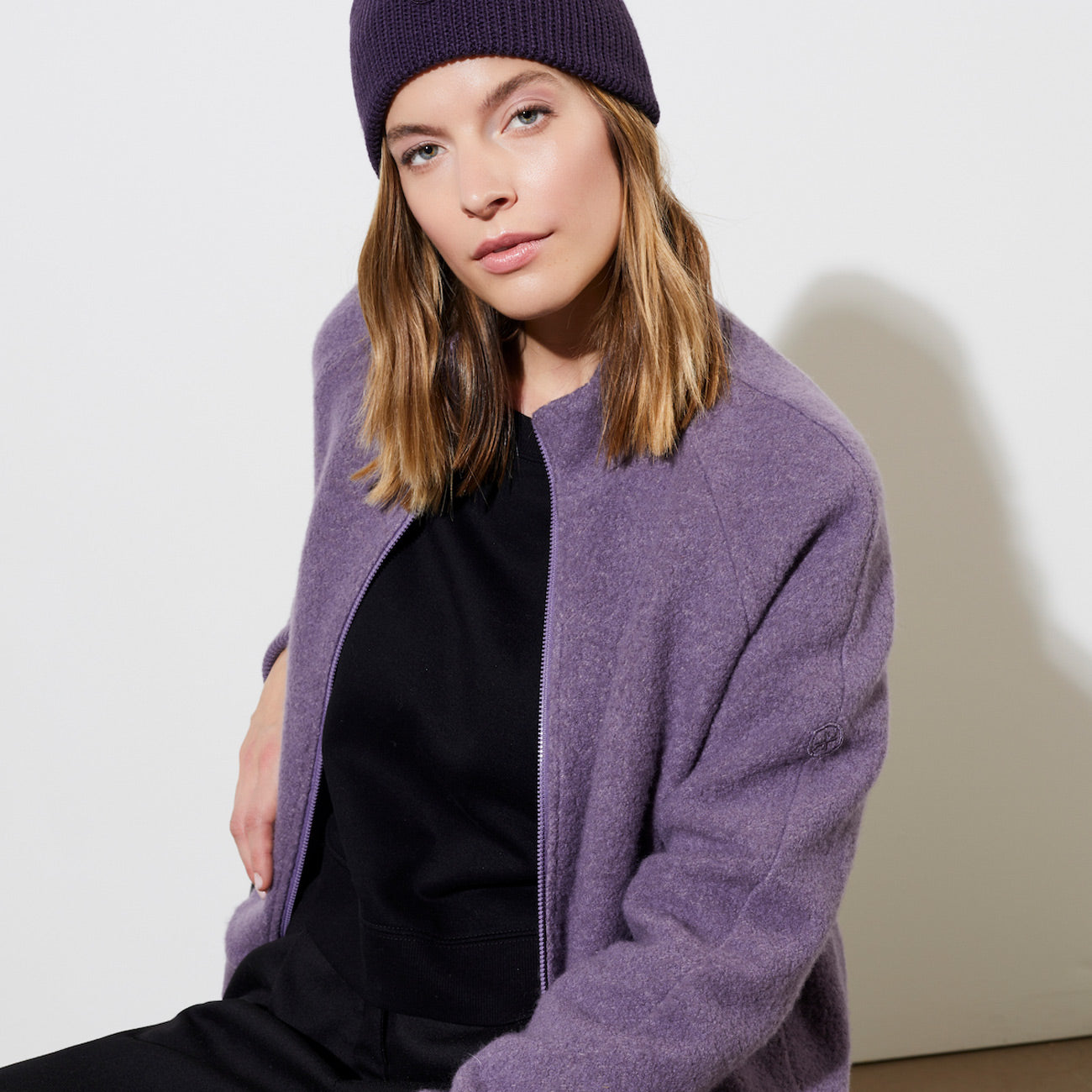 Wollteddy-Jacke Gabbin - PURPLE