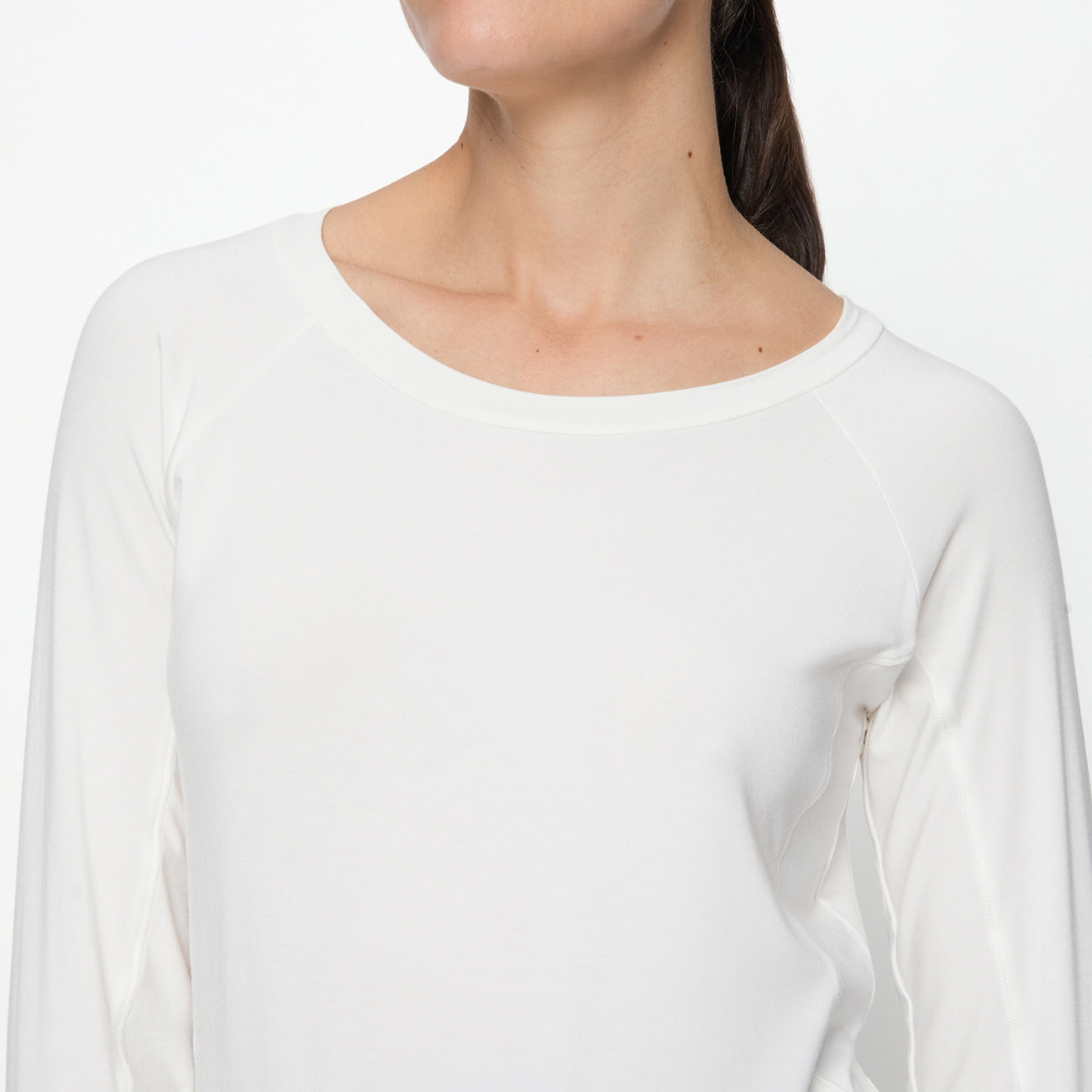 3/4 Boat Neck Shirt Soft - White