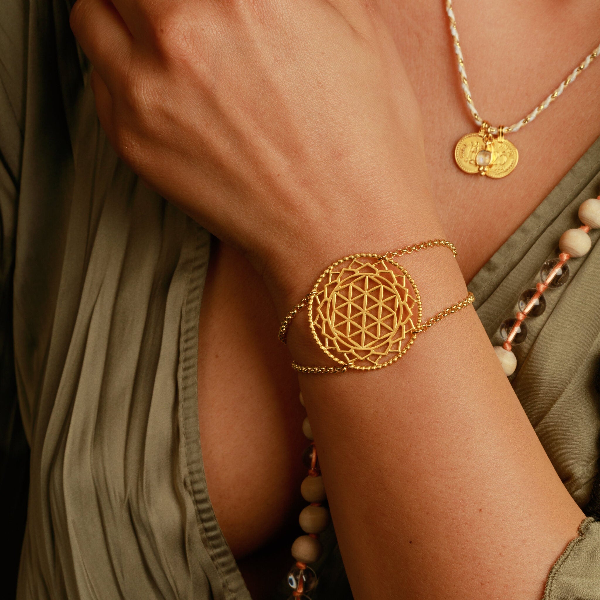 Blume des Lebens Armband Gold