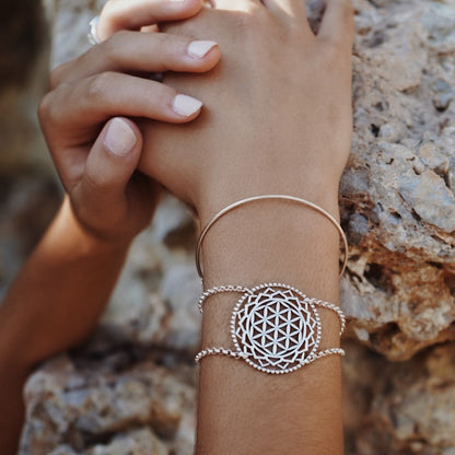 Blume des Lebens Armband Silber