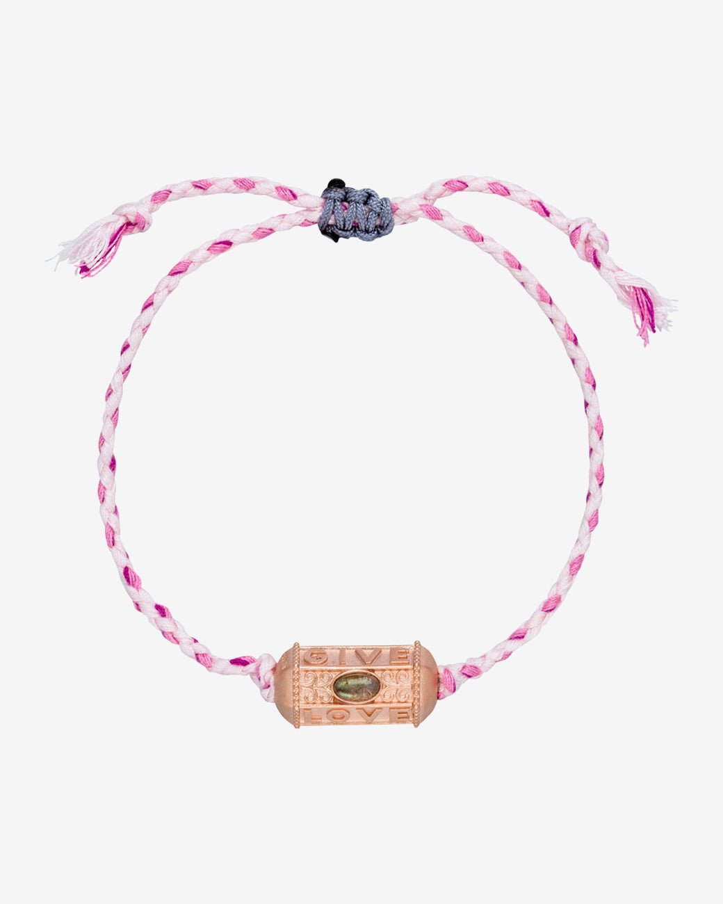 Give, Love &amp; Hope Happy Armband - Roségold