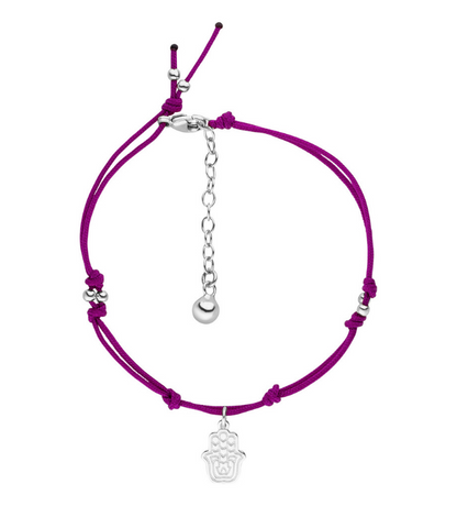 Hamsa Hand Manifestations-Armband Hot Purple